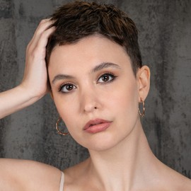 Namana Bamboo Hoop Earrings for Women and Girls, 30 mm Large Stainless Steel Hoop Earrings for Women, Earrings for Women with Gift Box, Stainless Steel