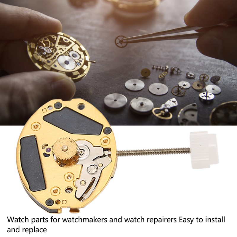ETA 901001 Quartz Movement Golden Alloy Rhinestone Watch Movement Replacement