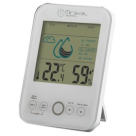 Miraval Room Climate Station: with Mould Detector, 5 Levels Ventilation Recommendation, Temperature and Humidity Display, Dew Point and Heat Indicator