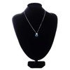 Alilang Aqua Blue Zircon Heart Clear Crystal Encrusted Heart Silver