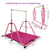 Peakpath Gymnastics kip Bar with Mat,Height Adjustable 3' to 5'