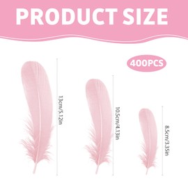 WJWINER Pack of 400 Feathers, Feathers for Crafts, Craft Feathers, Colourful Feathers for Crafts, Fluffy Feathers, for DIY Crafts, Decoration, Easter, Christmas Decoration Figure (Macaron Colour)