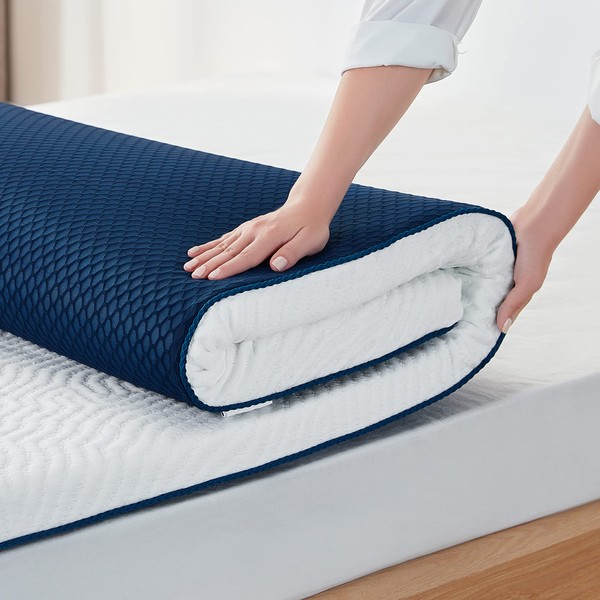 LINSY LIVING 2 Inches Memory Foam Mattress Topper King, Cooling
