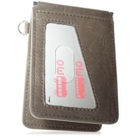 Blue Sincere Pass Case, Leather, Unisex, Folded, 5 Pockets, 8 Colors, Gift Box Included - grey -