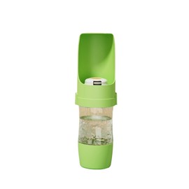 2 in 1 Collapsible Dog Portable Water Bottle and Food Storage Container - Travel Water Bottle is Leak Proof. Stores 16 Oz and 7 Oz of Food, Ideal for Travel, Camping and Dog Walking (Green/Gray/Pink)