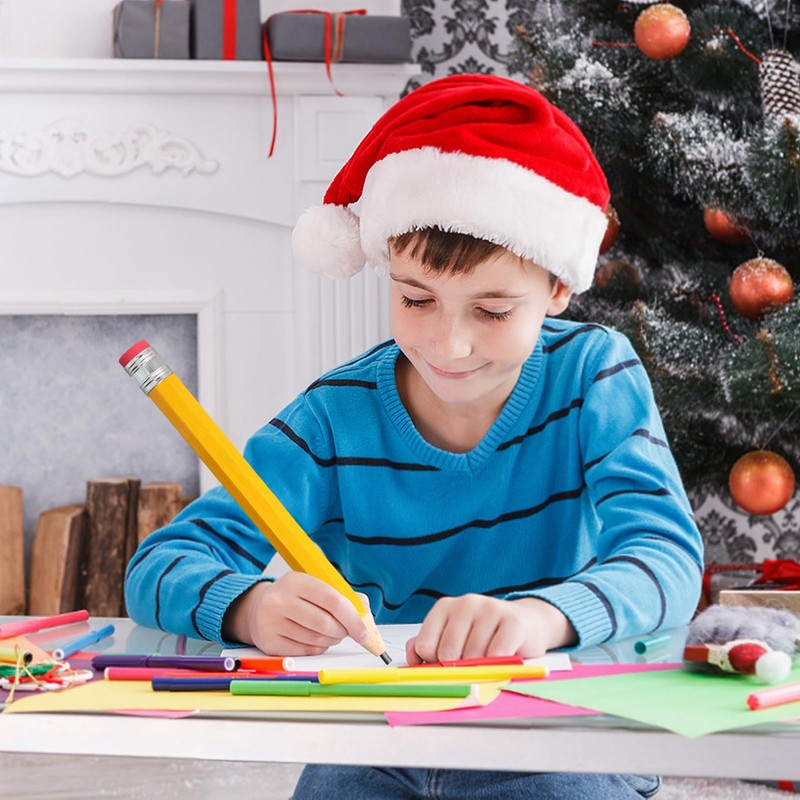 Pack of 2 Wooden Giant Pencils, Oversized Jumbo Pencils with