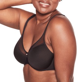 Bali Women's One Smooth U Ultra Light Illusion Neckline Underwire Bra, Black,38DD