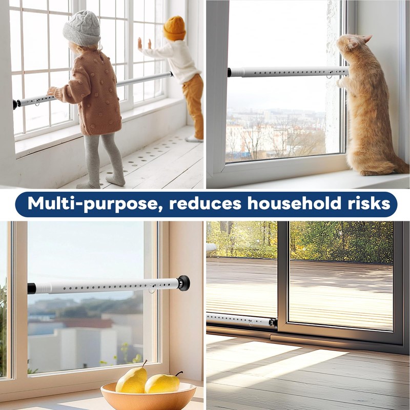 Abiglifty Sliding Door Security Bar, 17-50 Inch Adjustable Heavy Duty