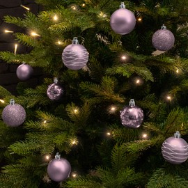 com-four® 24 x Christmas Tree Baubles - Plastic Christmas Tree Baubles for Christmas - Tree Decorations for the Christmas Tree - Christmas Tree Decorations - Plastic Baubles