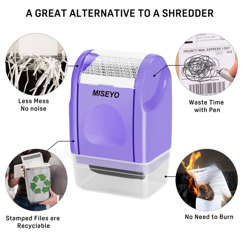 Miseyo Identity Theft Protection Roller Stamps for Data Barcode ID