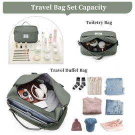 Travel Weekender Bag for Women,Travel Duffel Bag with Computer Compartment, Overnight Carry On Tote Bag with Trolley Sleeve for Weekend Travel Business Trip,Green