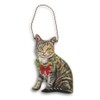 Christmas Cat Wood Ornament (Tabby)