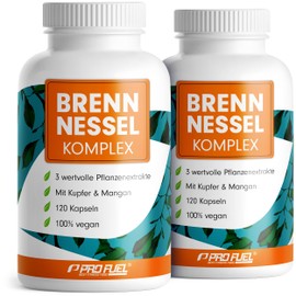 Nettle Capsules 240x Optimal High Dose - 800 mg Nettle Extract in Complex with Horse Chestnut Extract, Grapevine Leaf Extract, Copper & Manganese - Laboratory Tested with Certificate, Supply for 120