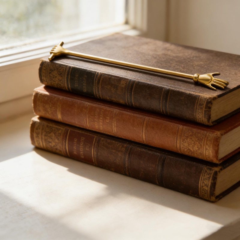khtumeware 100%-Solid Brass 1 Pack Brass Hand Book Mark -