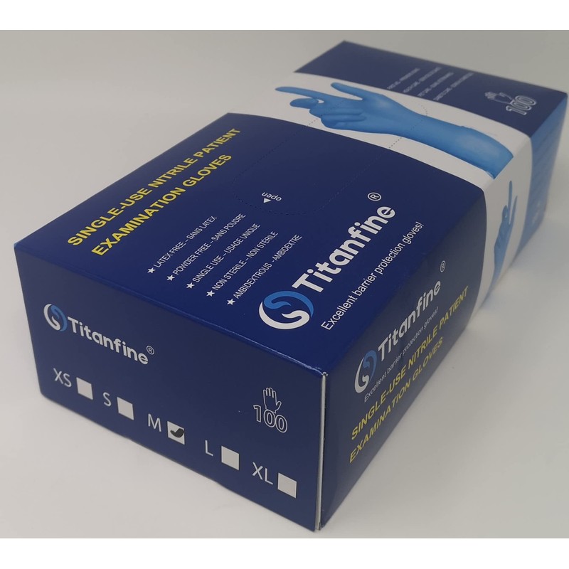 Titanfine White Nitrile Gloves Pack of 100 (Small)