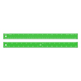Alumicolor Aluminum Straight Edge with Center Finding Back Ruler, 15 Inch, Green