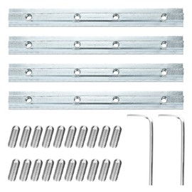Set of 4 Track Connectors, Profile Connectors, Aluminium Profile Screws with 2 Wrenches, Aluminium Profile Connector for T-Nut Series 40 x 40, Aluminium Profile Groove 8 mm