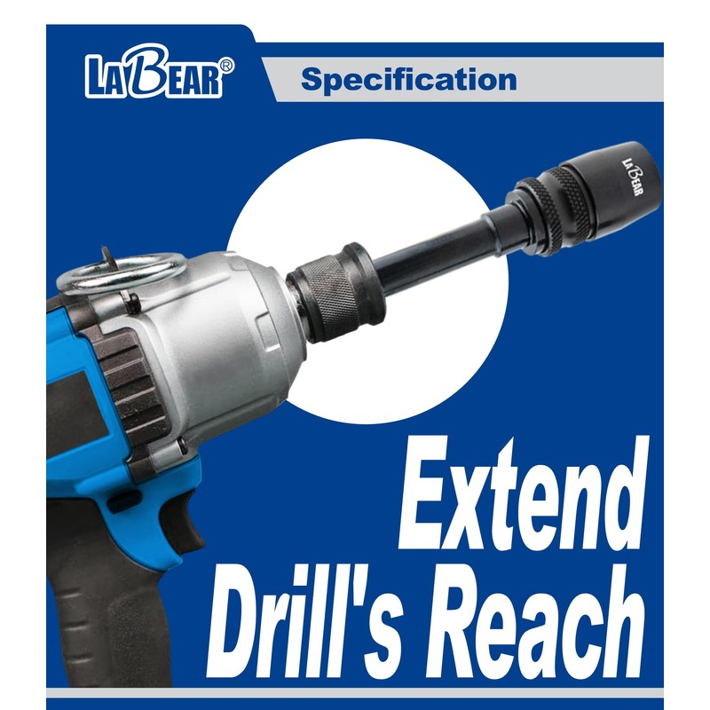 LABEAR- 5.5"x 7/16"-Hex Quick-Change Extension Bit, Drill Chuck Extension 7/16