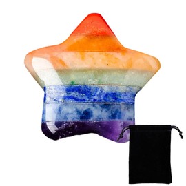 XPEX Gemstones for children five-pointed star gemstones healing stones minerals stones lucky stones chakra crystals stones crystal worry stones packaging in velvet bags