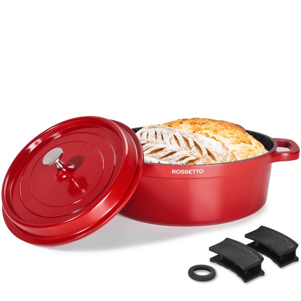 ROSSETTO 5.5QT Oval Dutch Oven Pot with Lid, Ceramic Dutch