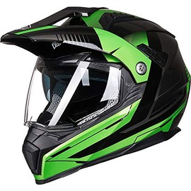 ILM Off Road Motorcycle Dual Sport Helmet Full Face Sun Visor Dirt Bike ATV Motocross Casco DOT Certified (S, Green)