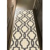 Custom Size Ivory Moroccan Trellis Rubber Backed Non-Slip Hallway Stair