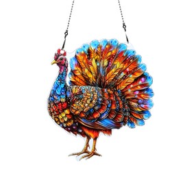 Thanksgiving Turkey Ornaments Colorful Window Hanging Decorations Home Wall Decor for Indoor Outdoor