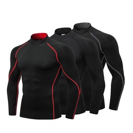 Mens Compression Shirts Long Sleeve Quick Dry for Workout Running Athletic Sport Base Layer Mens Compression Tops