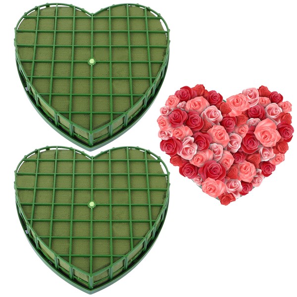 CYEER Pack of 3 Floral Foam Heart with Grid 30