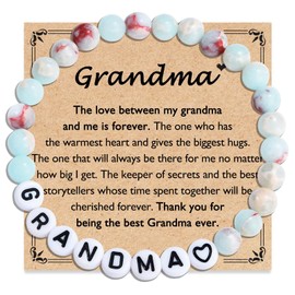 FIEEFX Grandma Bracelet Gifts for Grandma from Granddaughter Grandson, Mother's Day Valentines Christmas Birthday Gifts Stocking Stuffers for Women Adults