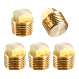 Mtsooning 5PCS 1/2 Inch NPT Solid Brass Boat Drain Plugs, Fits Most Boat Hulls