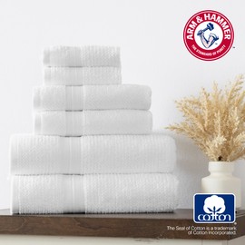 Arm & Hammer Quick Dry Bath Towel Set, 6 Piece, Dark Blue