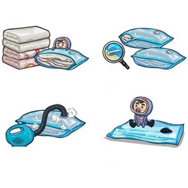 logei Vacuum Storage Bags Clothes Bags Vacuum Space Saver for Beds and Clothes (6 Pieces 60 x 80 cm)