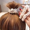 4 Pcs Pearl Hair Scrunchies, Elastic Hair Ropes Ponytail Holder