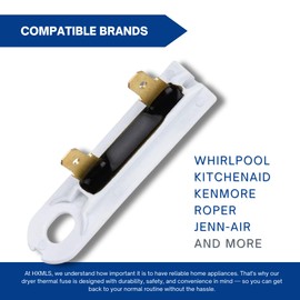 Dryer Thermal Fuse WP3392519 Universal Replacement for Whirlpool Maytag Dryer Thermal Fuse Replaces AP6008325 3388651 694511 WP3392519VP by HXMLS, 6-Pack