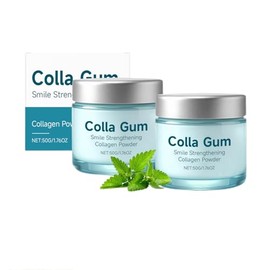 2pcs Colágeno En Polvo Para Dientes，Gum Colágeno En Polvo Para Dientes, Para El Cuidado Bucal Fortalecedor De La Sonrisa Con Colágeno E Hidroxiapatita,Refresca El Aliento, Fortalece Las Encías Y Protege Las Encías Y El Esmalte Dental