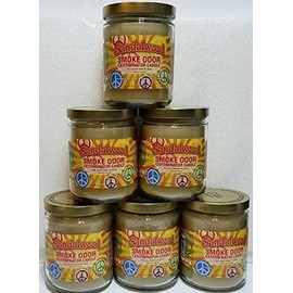 Smoke Odor Exterminator 13oz Jar Candle,Sandalwood, Set of 6 Candles.