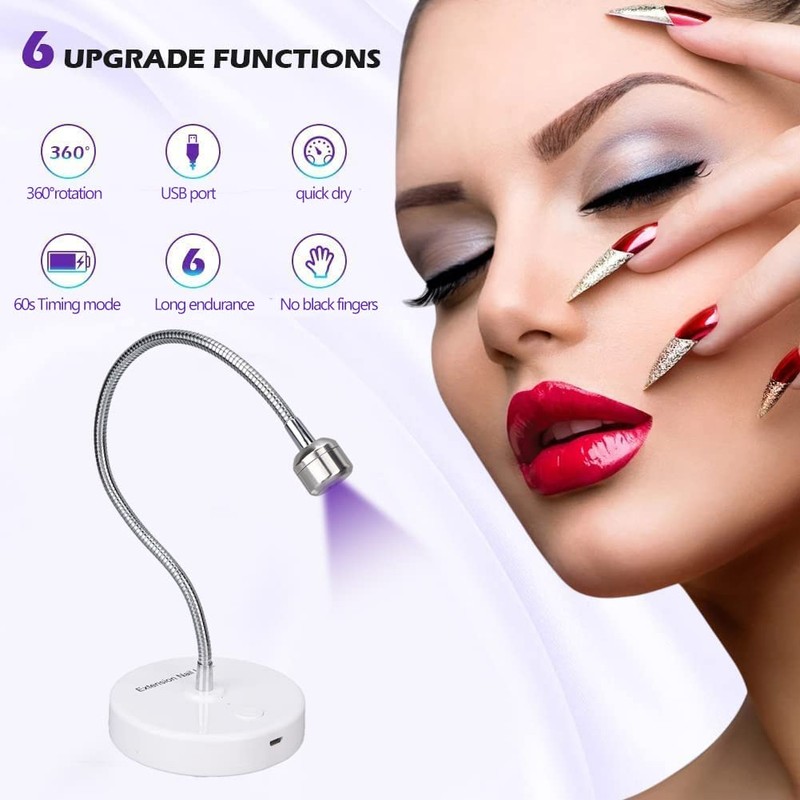 UV LED Nail Lamp, Portable 3W USB Nail Dryer Light