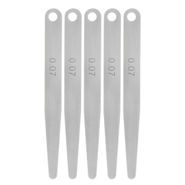 sourcing map 5pcs Feeler Gauge 0.07mm Thickness Gauge 65MN Steel Metric Gap Measuring Tool, Single Blade