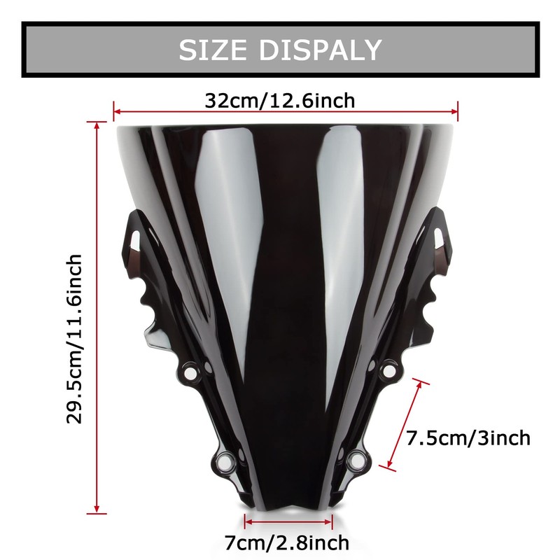 PSLER Windscreen Windshield Double Bubble for YZF R6 600 2006-2007,
