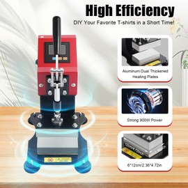 Manual Heat Press Machine, 700w 110v Portable Double Heat Press Machine with LCD Controller, Mini Hot Press Stamping Machines for Printing Heat Transfer Equipment
