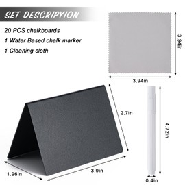 BOOMIBOO 20 Pack 4"x3"Mini Chalkboard Signs, Reusable and Reserved Table Signs, Easy to Write and Wipe Out, Food Labels for Parties - Buffets - Birthdays -Bakery-Table Numbers-Weddings