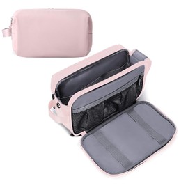 Bebeay Neceser de Viaje Unisex-adultos, Bolsa Cosmetiquera Impermeable, Organizador Bolsa Maquillaje Higiene Baño, Rosa