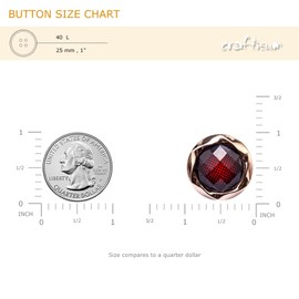 Craftisum 20 pcs Red Dot Matrix Clear Beveled Cut Acrylic Sewing Shank Buttons for Coats -25mm -1"