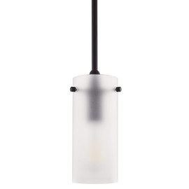 Linea di Liara Effimero Modern Matte Black Pendant Light Fixtures Over Kitchen Island Sink Lighting Ceiling Hanging Farmhouse Mini Metal Industrial Pendant Lighting Small Frosted Glass Shade