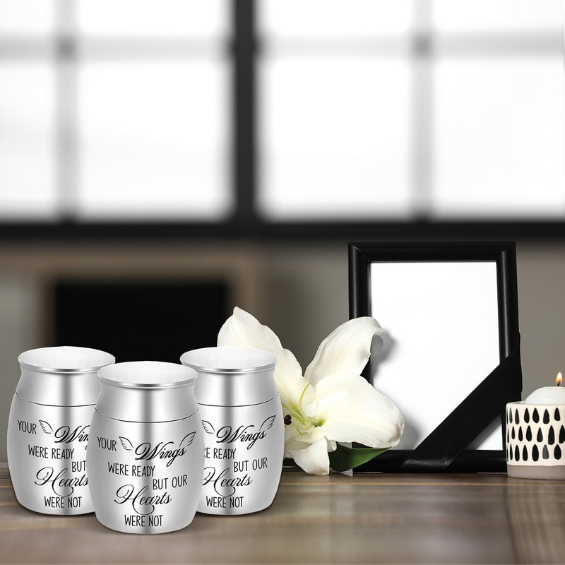 6 Set Small Angel Wings Urns for Ashes - Stainless