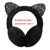 Faxianther Girls Earmuffs Coldproof Cute Sequin Cat Ears Fluffy Plush