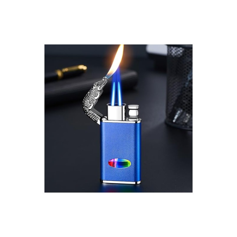 Magic Dual Flame Crocodile Lighter, 2 Jet Flame Torch Lighter,