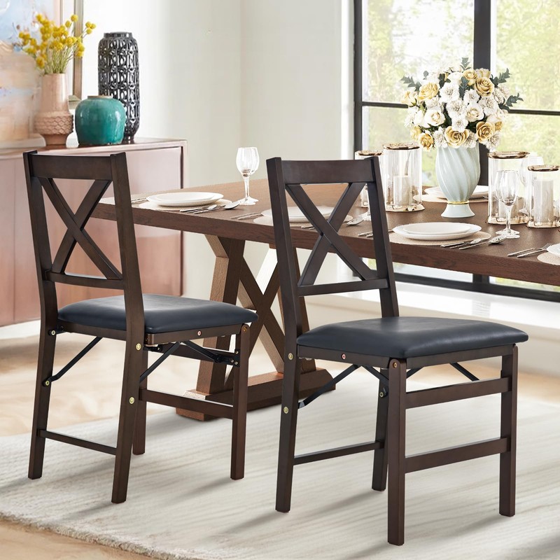COLAMY Folding Dining Chairs Set of 2, Foldable Chairs with