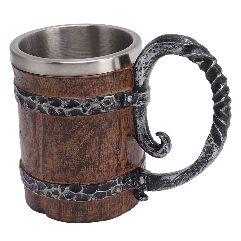 Viking Beer Mug with Handle 304 Stainless Steel Double Wall
